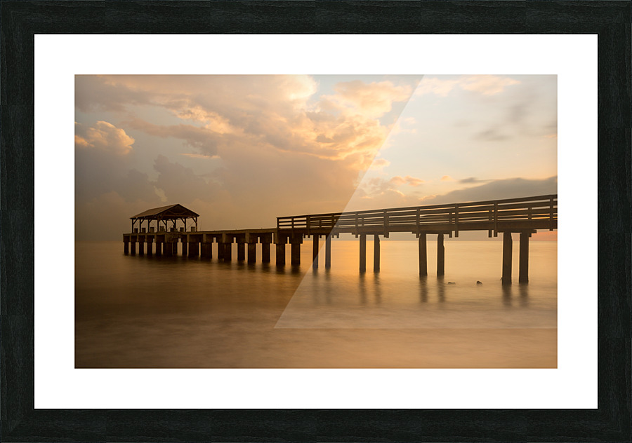 Long exposure Waimea Pier Kauai Picture Frame print