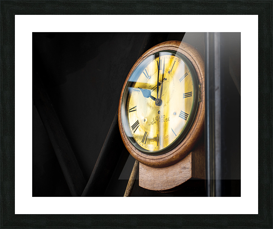 Detail of lighthouse keepers clock at Lizard in Cornwall Picture Frame print