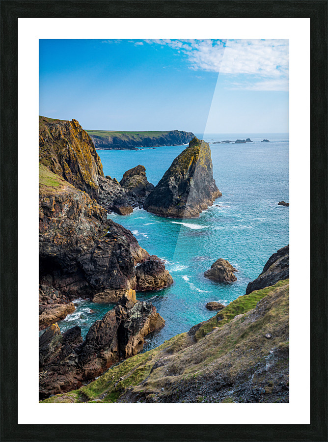 View towards the Lizard from Kynance Cove in Cornwall Picture Frame print