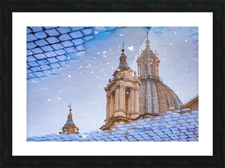 Dusk in famous Piazza Navona Picture Frame print