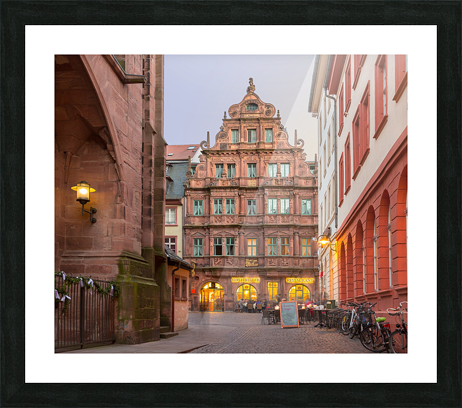 Ritter Hotel in old town of Heidelberg Germany Picture Frame print