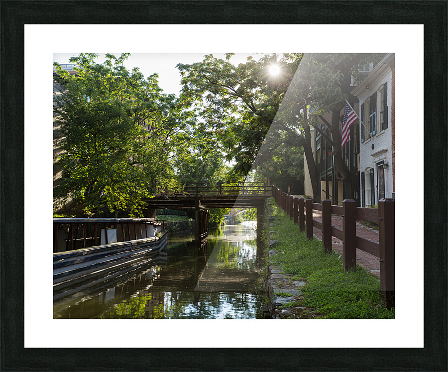 Wooden bridge on the old canal in Georgetown Washington DC Picture Frame print