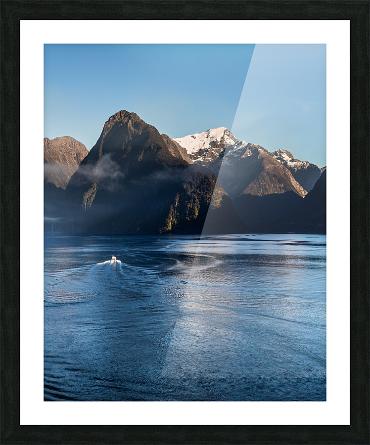 Fjord of Milford Sound in New Zealand Picture Frame print
