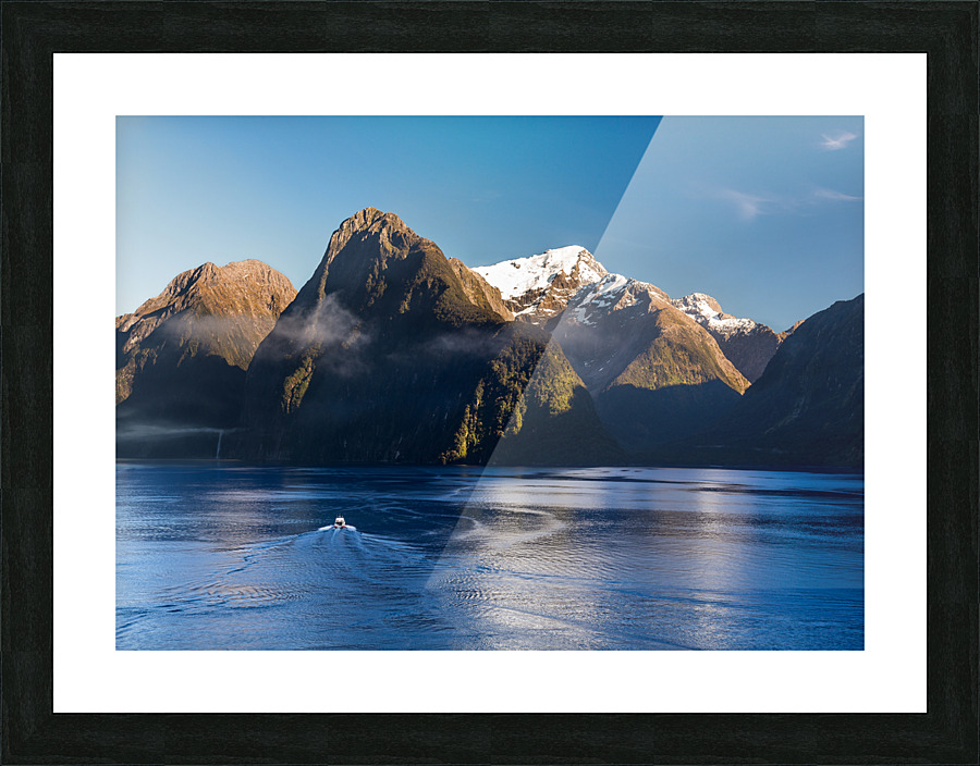 Fjord of Milford Sound in New Zealand Picture Frame print