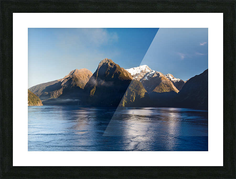 Fjord of Milford Sound in New Zealand Picture Frame print