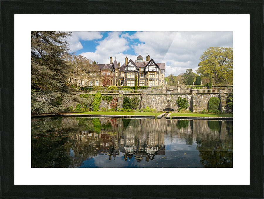 View of the manor house at Bodnant Gardens in North Wales Picture Frame print