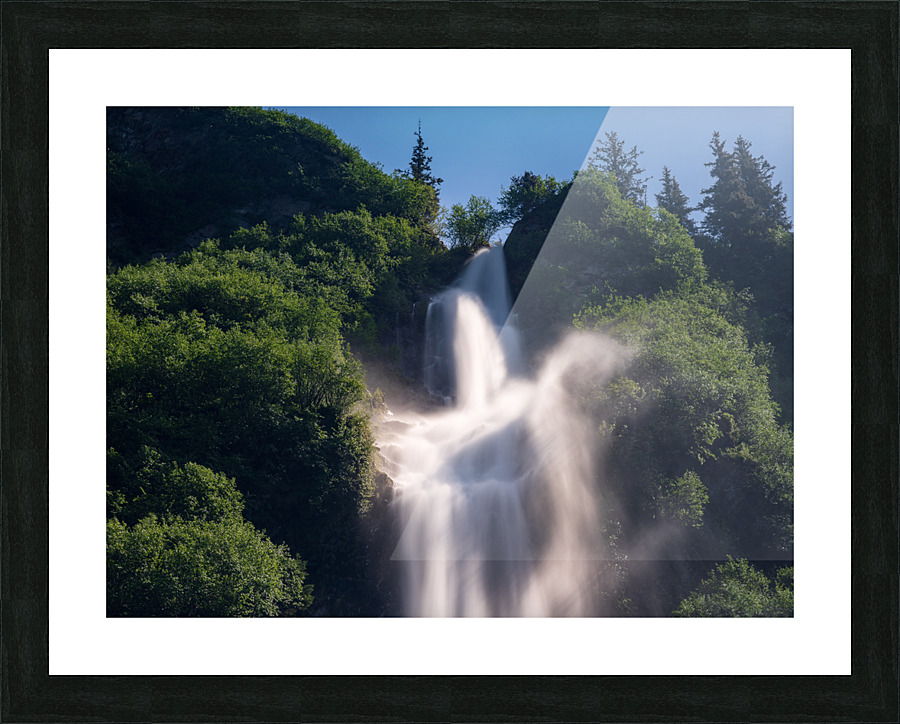 Dramatic waterfall of Bridal Veil Falls in Keystone Canyon Picture Frame print