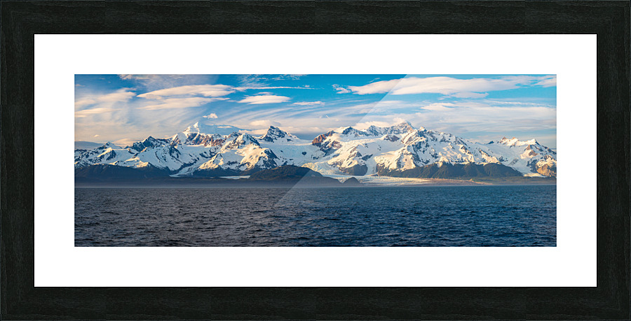Sidelight on Mt Fairweather and the Glacier Bay National Park in Picture Frame print