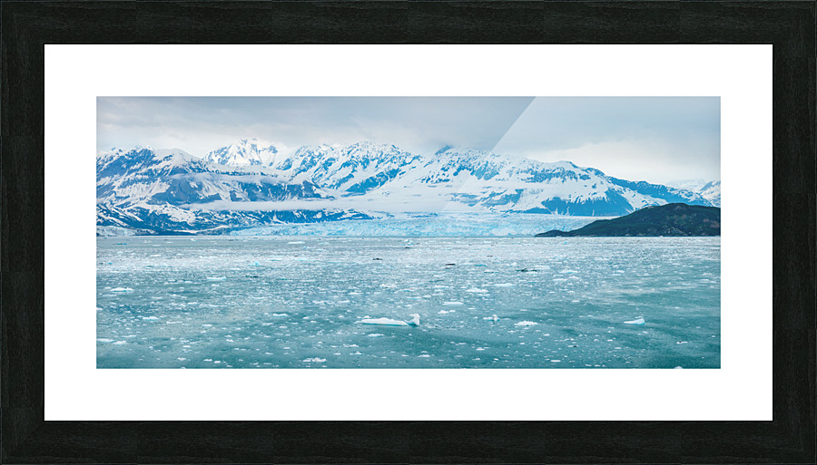 The Hubbard glacier near Valdez in Alaska on cloudy day Picture Frame print