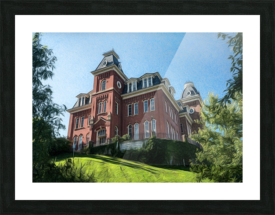 Pencil sketch of Woodburn Hall at WVU in Morgantown Picture Frame print