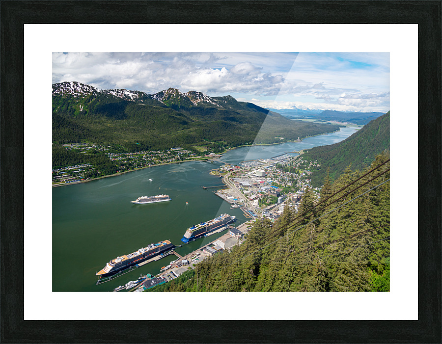 View from Mount Roberts down to port of Juneau Alaska Picture Frame print