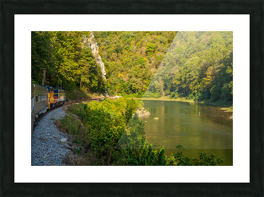 Diesel engine on train trip up gorge Picture Frame print