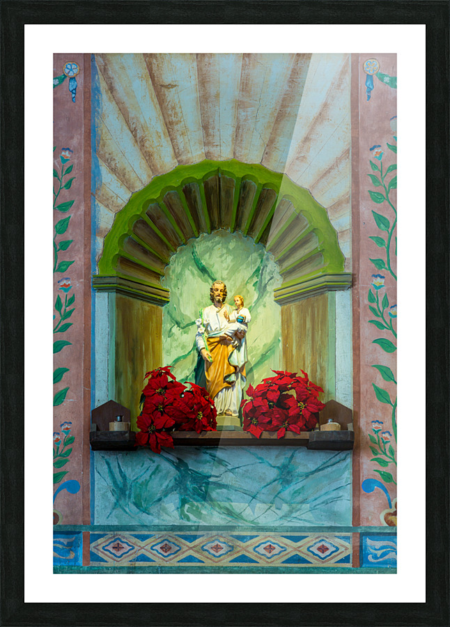 Statue of Jesus in La Purisima Conception mission Picture Frame print