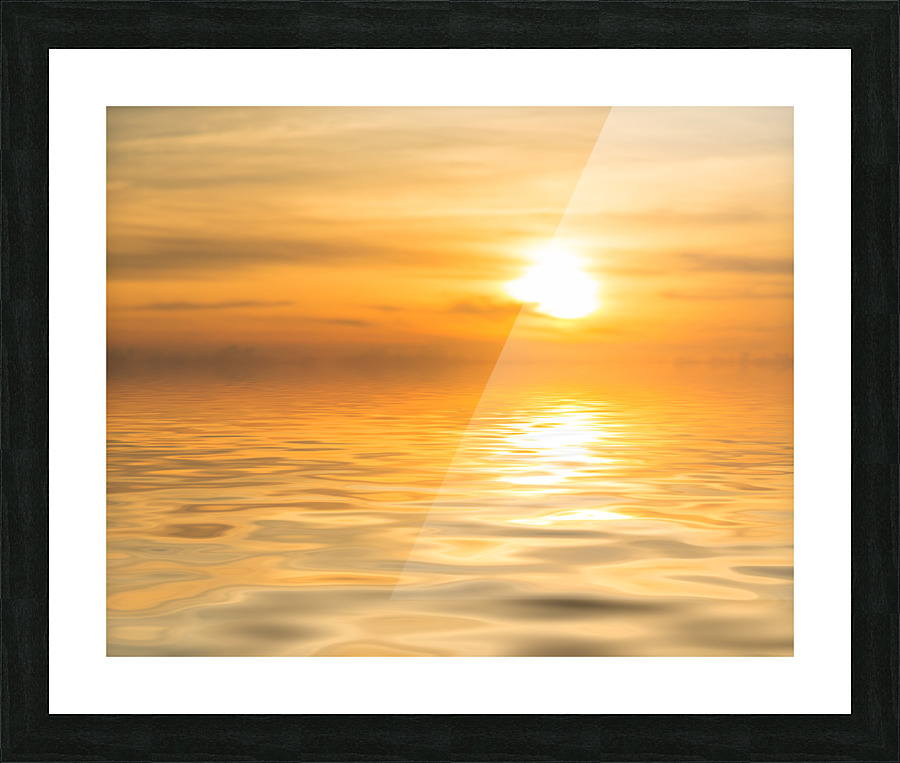 Sunset over calm ocean or sea Picture Frame print
