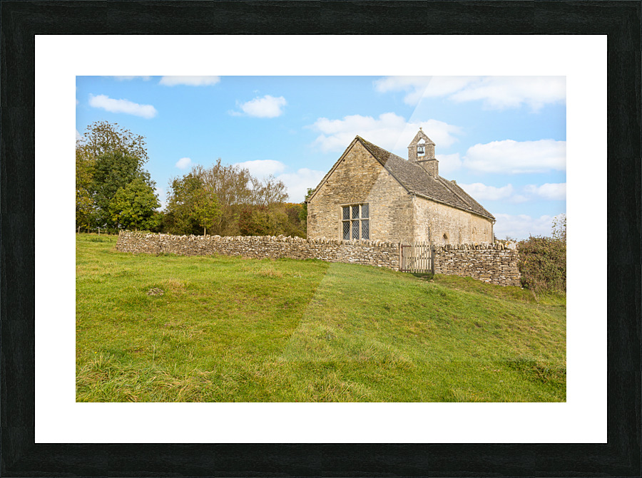 Exterior of St Oswald parish church Widford Picture Frame print