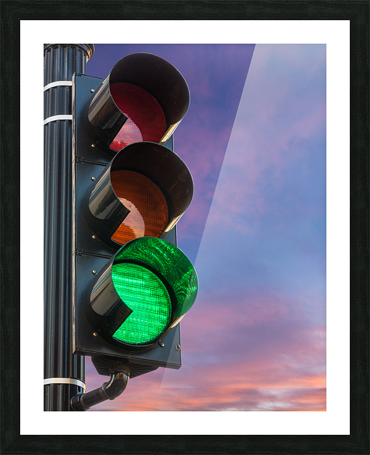 Green light on traffic signal motivational message Picture Frame print
