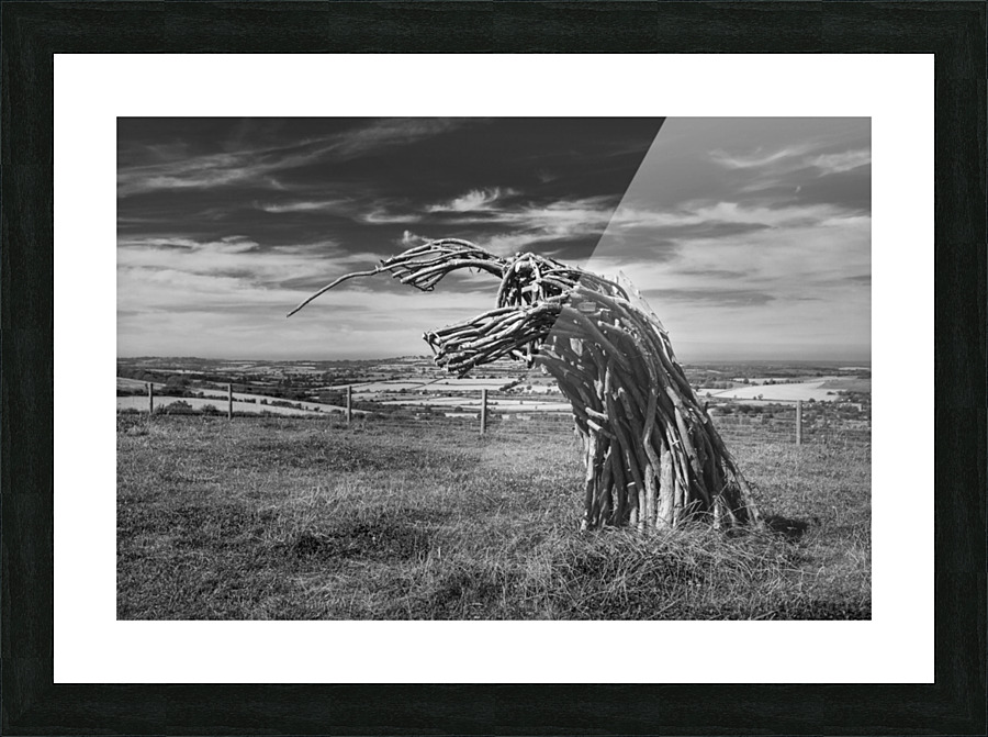 Traditional green man woven from branches Picture Frame print