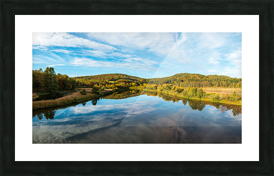 Ottauquechee river near Quechee gorge in the fall Picture Frame print