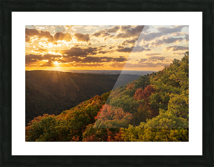 Sunset over Morgantown seen from Coopers Rock Picture Frame print