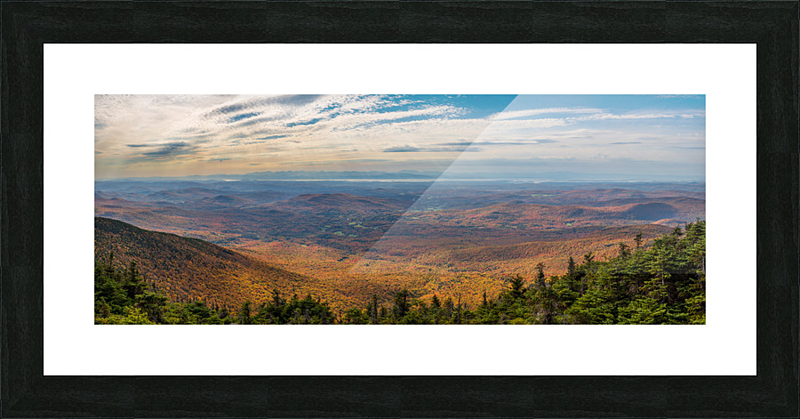 Panoramic view from Mt Mansfield in Vermont Picture Frame print