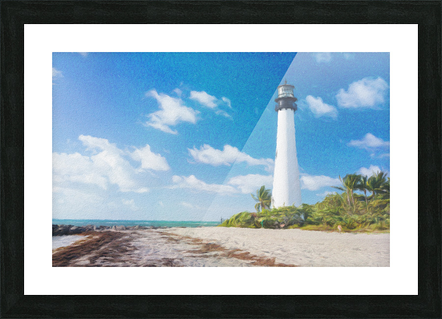 Painting of Cape Florida lighthouse Picture Frame print