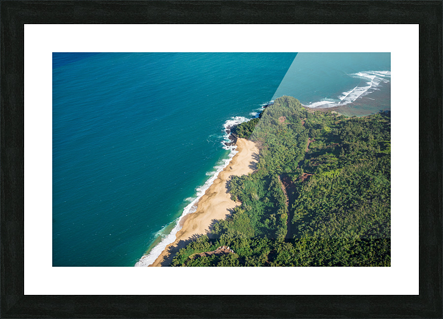Garden Island of Kauai from helicopter tour Picture Frame print