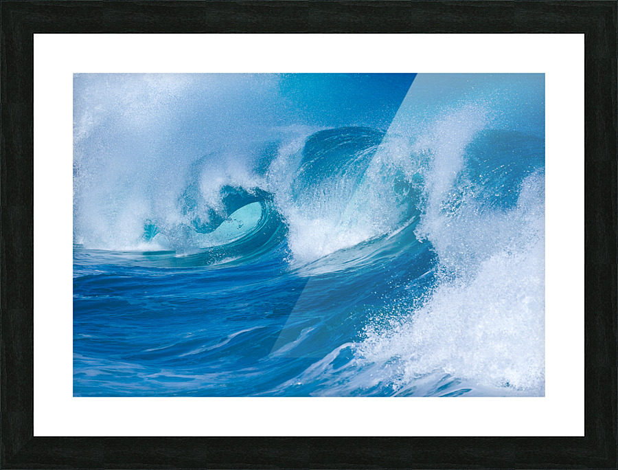 Powerful waves break at Lumahai Beach Kauai Picture Frame print