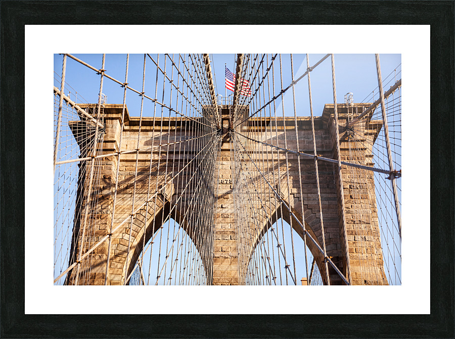 Detail of suspension on Brooklyn Bridge Picture Frame print