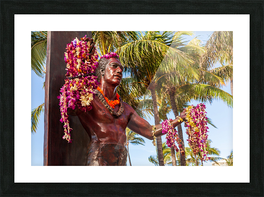 Duke Kahanamoku statue in Waikiki Picture Frame print