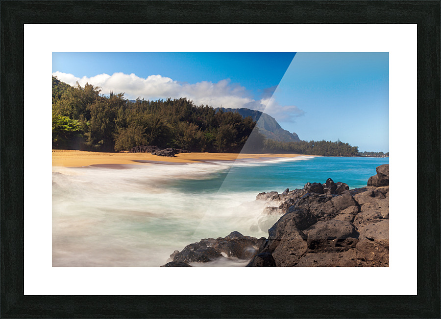 Lumahai beach in Kauai in long exposure Picture Frame print