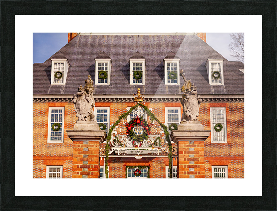 Entrance to Governors palace in Williamsburg Picture Frame print