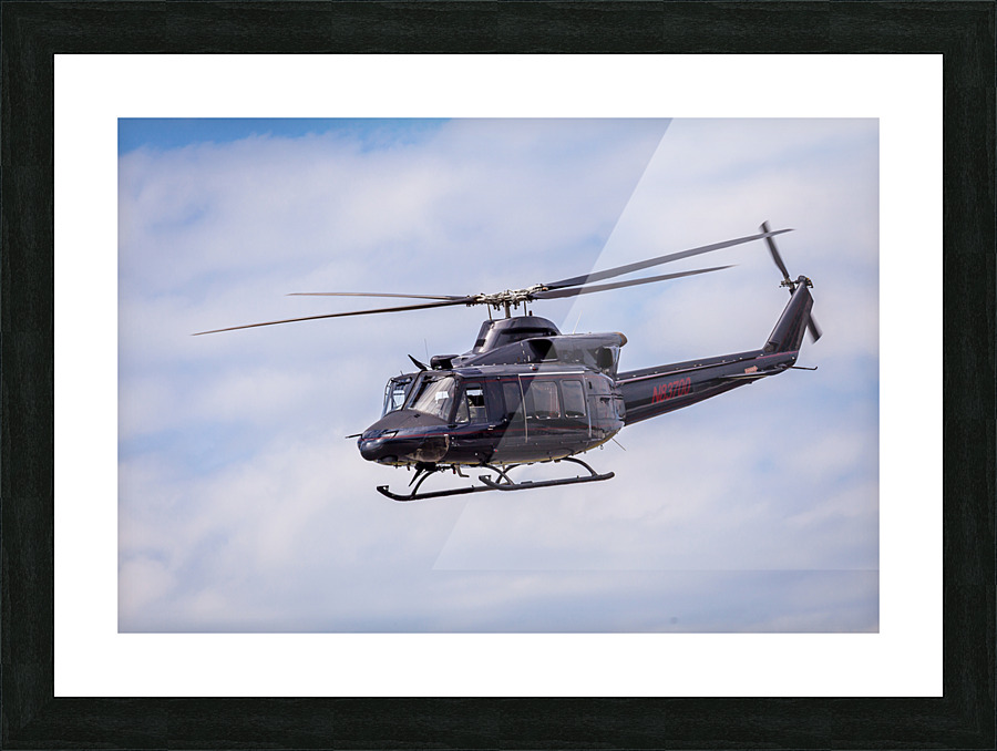 Bell 412 Helicopter coming in to land Picture Frame print