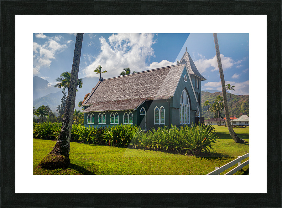 Mission Church in Hanalei Kauai Picture Frame print