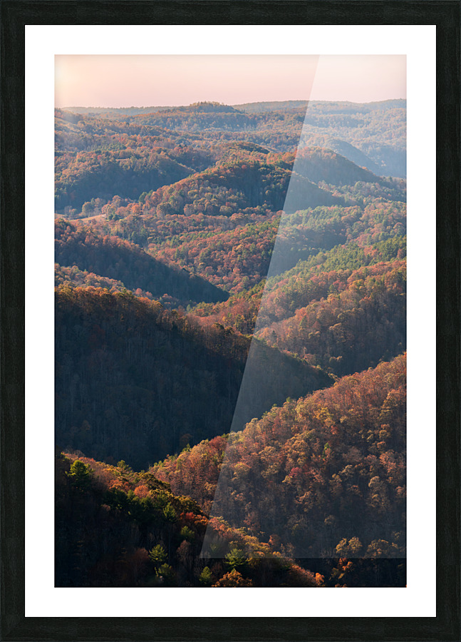 Rolling appalachian hills from Pipestem park Picture Frame print