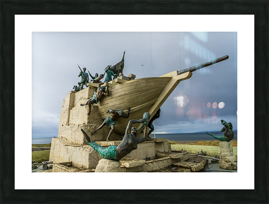 Mariners Monument to Magellan on seafront in Punta Arenas Chile Picture Frame print