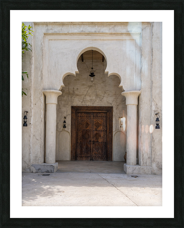 Ornate doorway to palace in Al Shindagha district and museum in  Picture Frame print