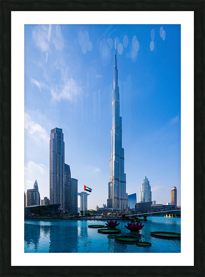 Offices and apartment towers of Dubai downtown business district Picture Frame print