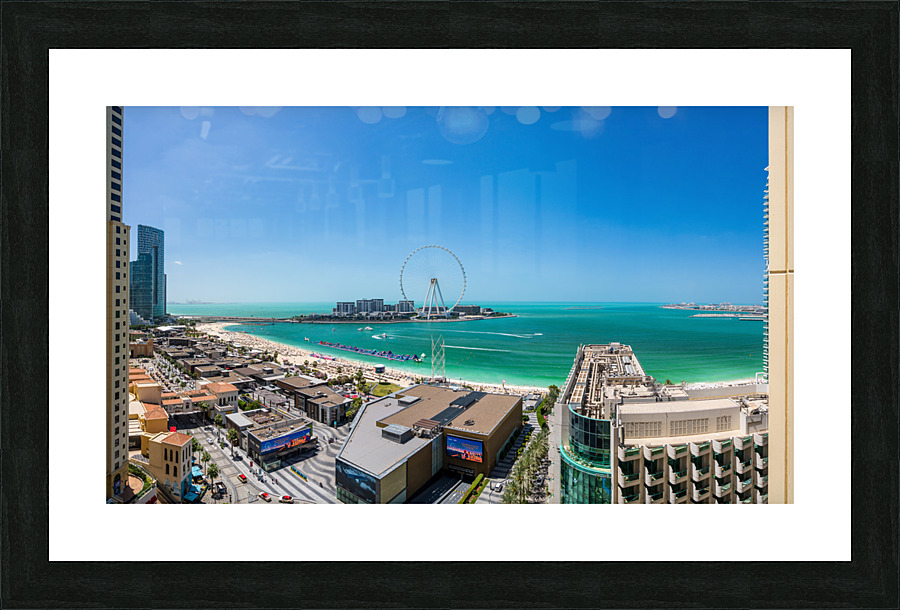 Panorama of Dubai observation wheel on Bluewaters Island Picture Frame print