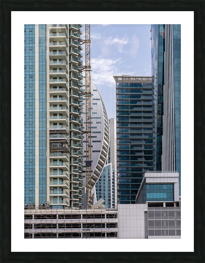 Detail of different designs on apartments in Business Bay Dubai Picture Frame print