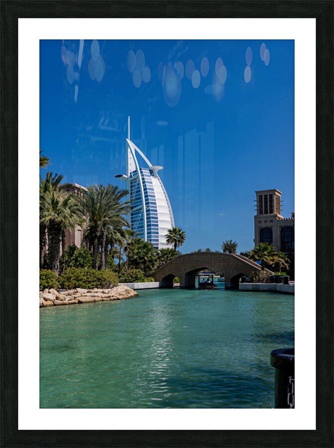 Burj Al Arab above Souk Madinat Jumeirah in Dubai Picture Frame print