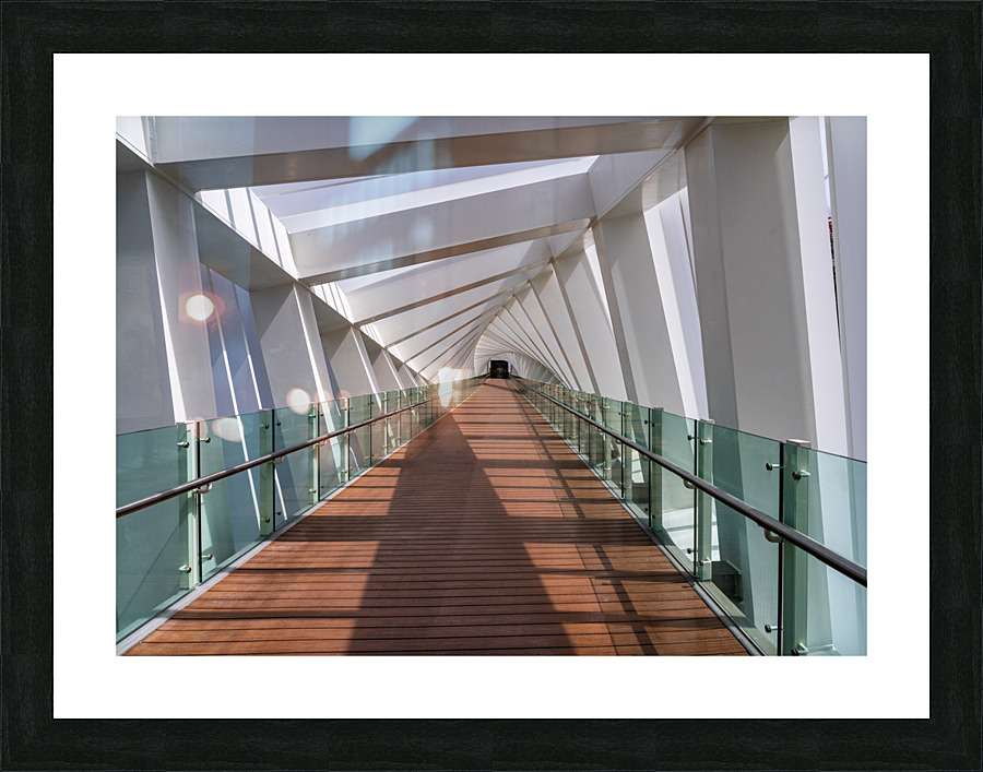 Dubai Water Canal bridge twists towards new apartment blocks Picture Frame print