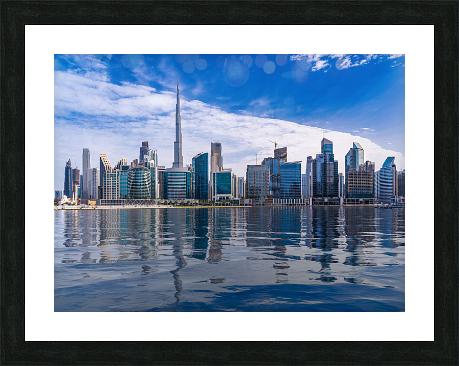 Apartments and hotels in Dubai Downtown district Picture Frame print