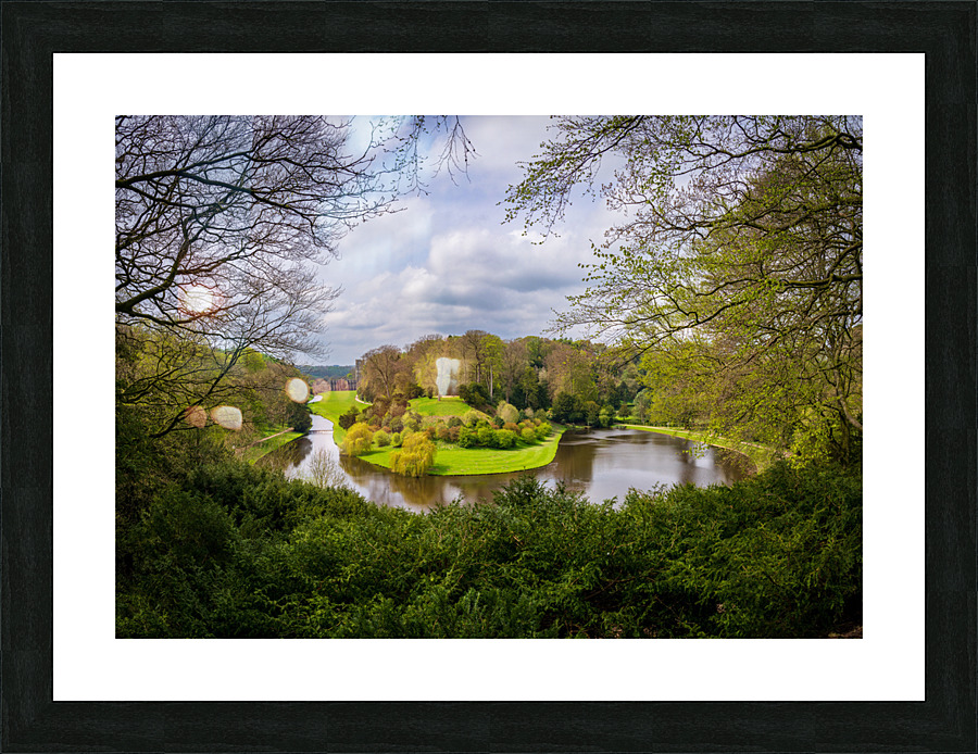 Springtime at Fountains Abbey ruins in Yorkshire England Picture Frame print