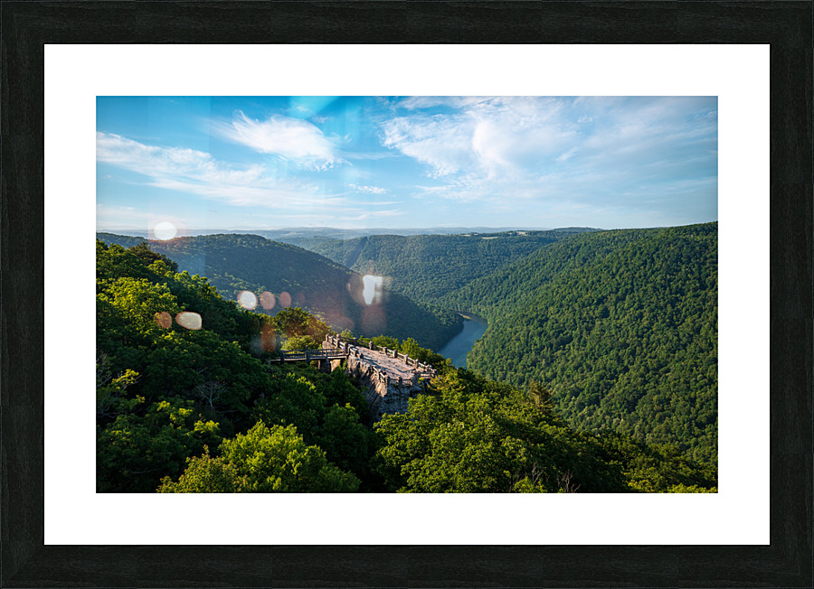 Aerial panorama of Cheat River Gorge Picture Frame print