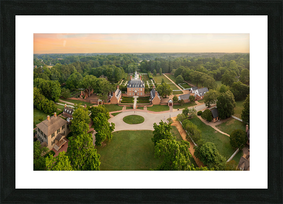 Aerial view of Governors Palace in Williamsburg Virginia Picture Frame print