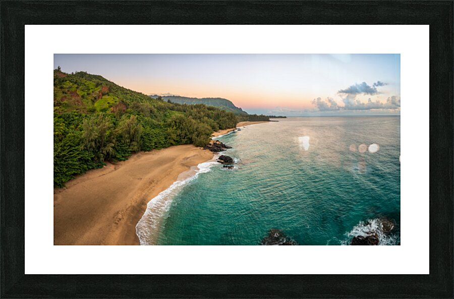 Aerial beach view of Lumahai Beach on the north shore of Kauai Impression et Cadre photo