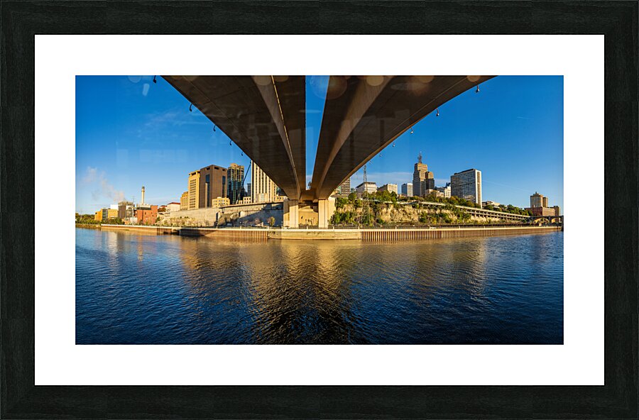 Details of Wabash St bridge and downtown St Paul Picture Frame print