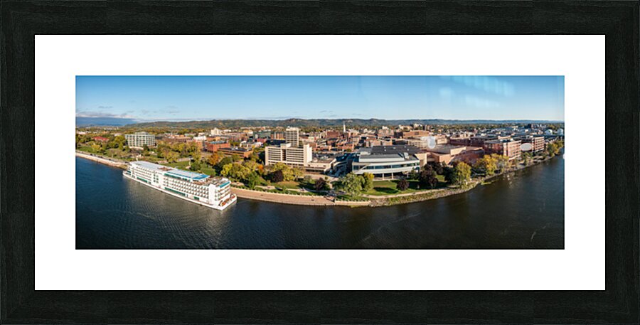 Panorama of La Crosse Wisconsin and the Viking Mississippi River Picture Frame print