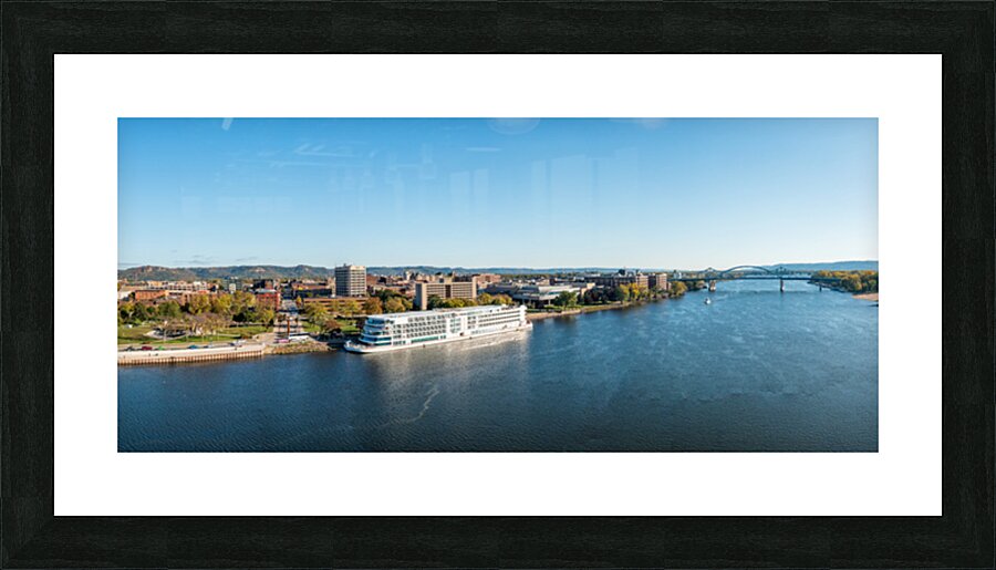 Panorama of La Crosse Wisconsin with Viking Mississippi River Picture Frame print