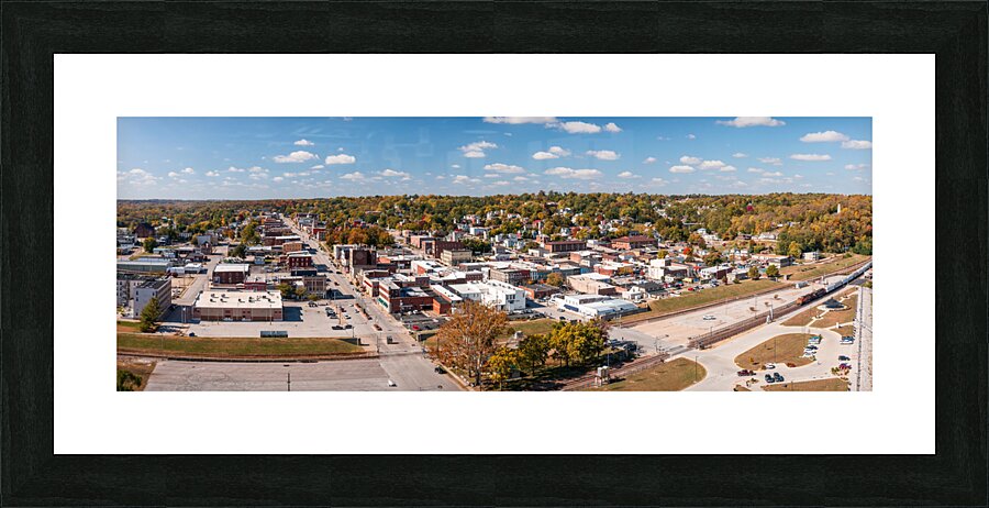 Townscape of Hannibal in Missouri  home of Mark Twain Picture Frame print